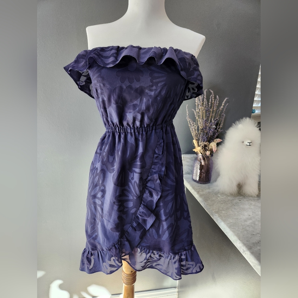Lilly Pulitzer Elegant Navy Strapless Dress Size Xs